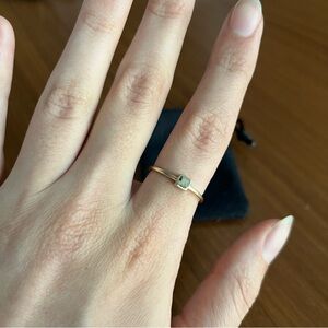 Mejuri Dalmatian Jasper Ring in 14k Yellow Gold Size 9